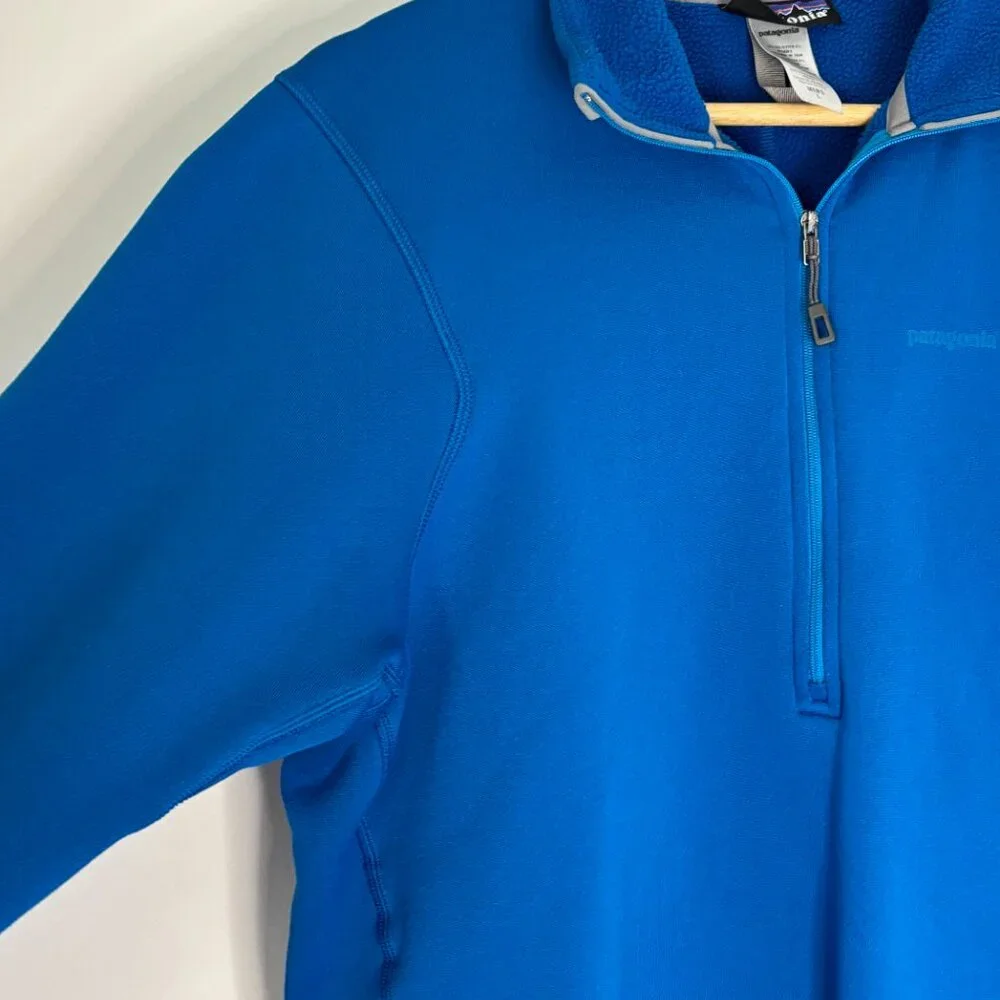 Patagonia Men's Blue Fleece Quarter Zip Pullover Long Sleeve Size Large A112